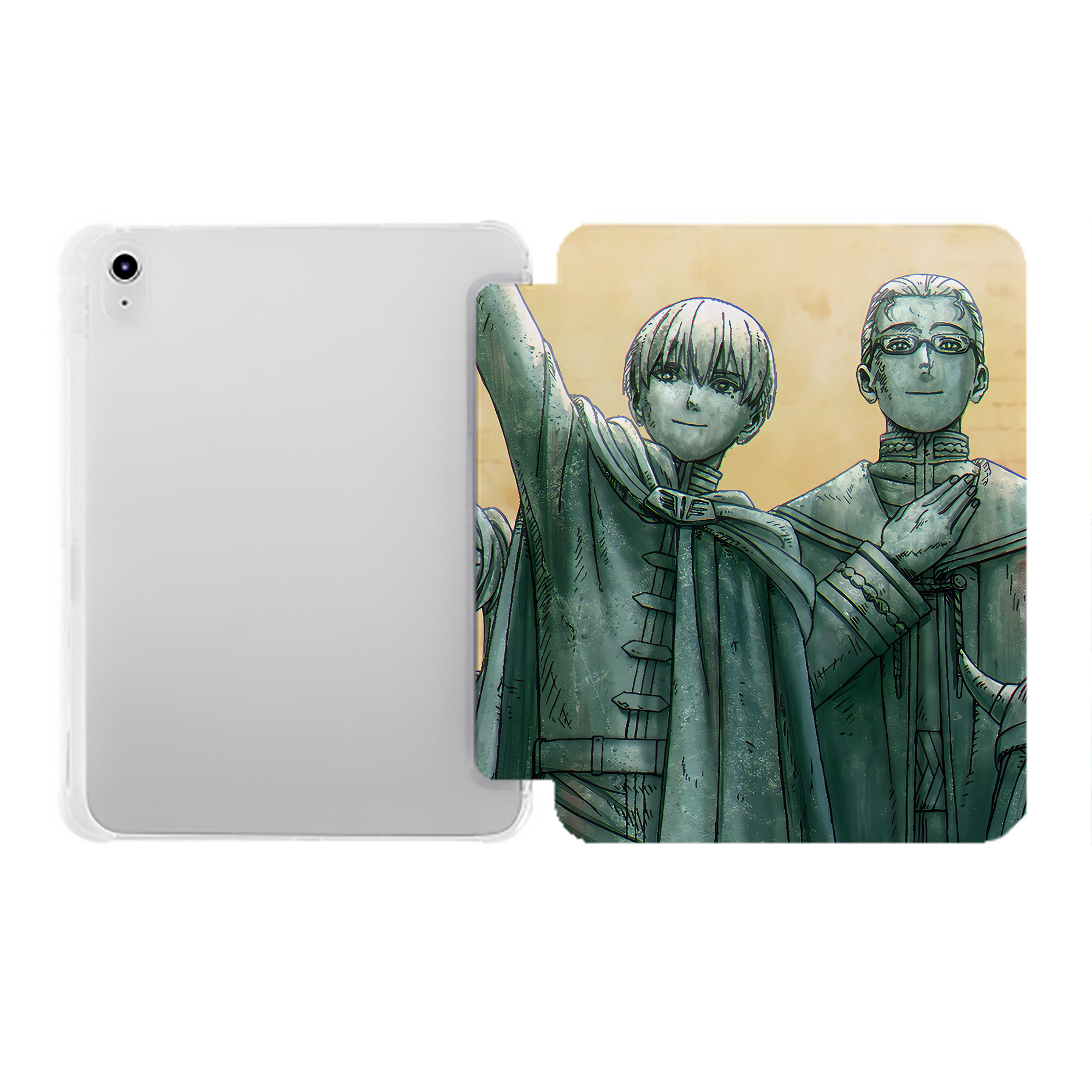 （画像用） 葬送のフリーレン Frieren IPad ケース ペン収納付き 三つ折りスタンド PUレザー×シリコン 対応機種9.5/10.5/10.9インチ